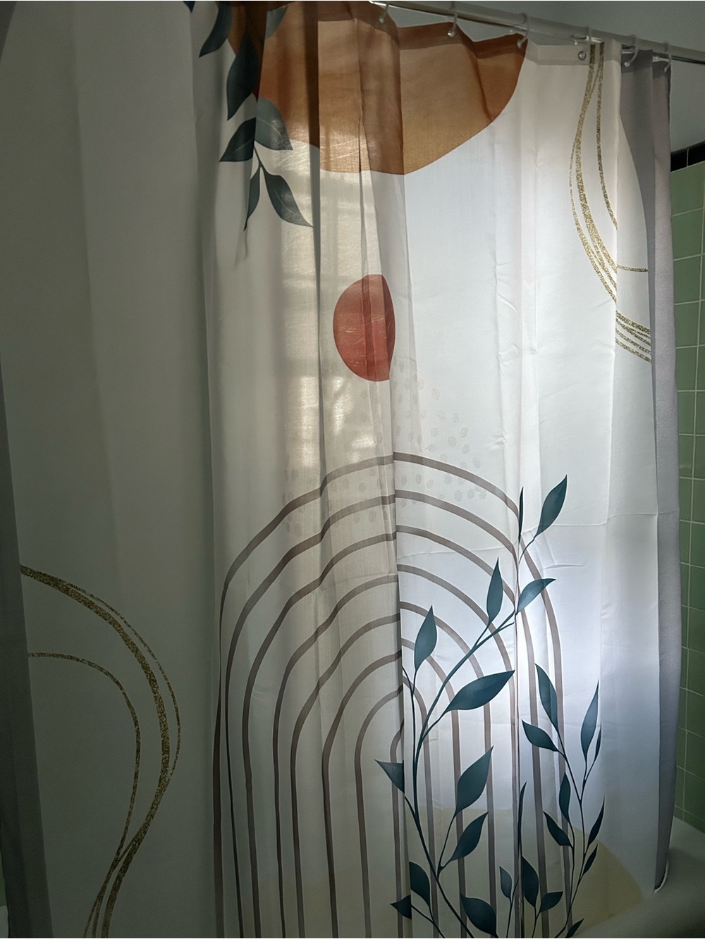 Botanical Arch Shower Curtain, Bathroom Rug and Hand Towel